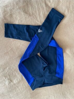 adidas Kids Navy and Royal Blue Panel Athletic Leggings